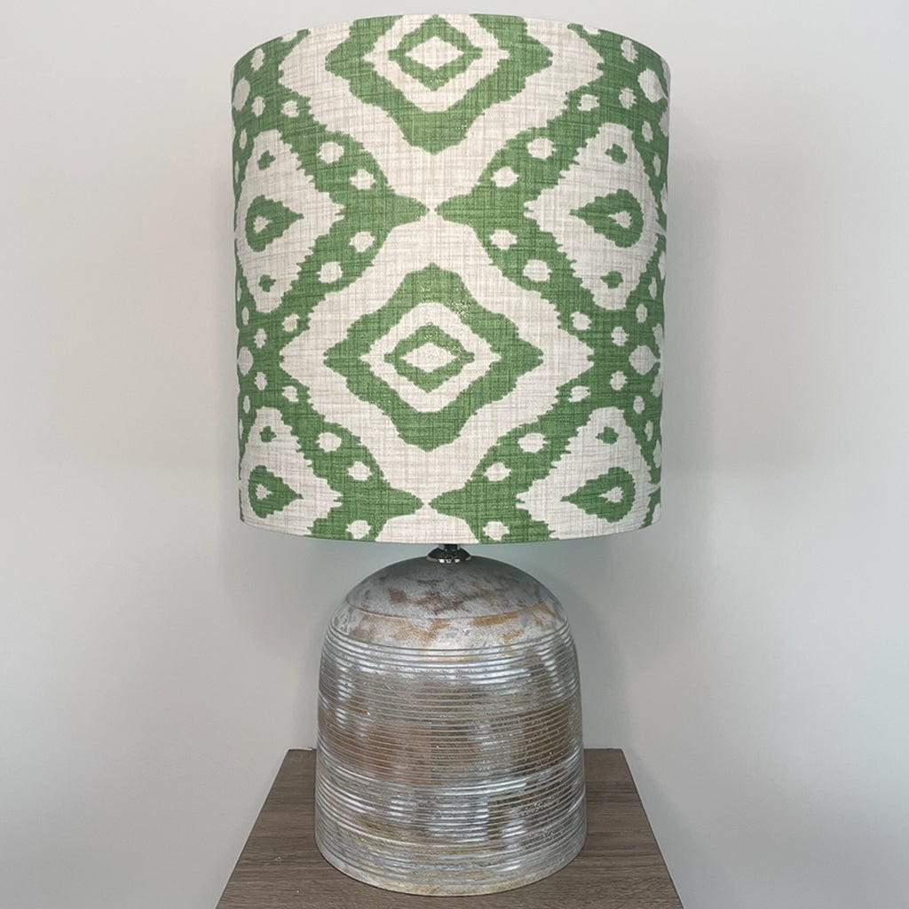 Nelu Warm Grey Wash Dome Table Lamp with Marrakesh Emerald Shade
