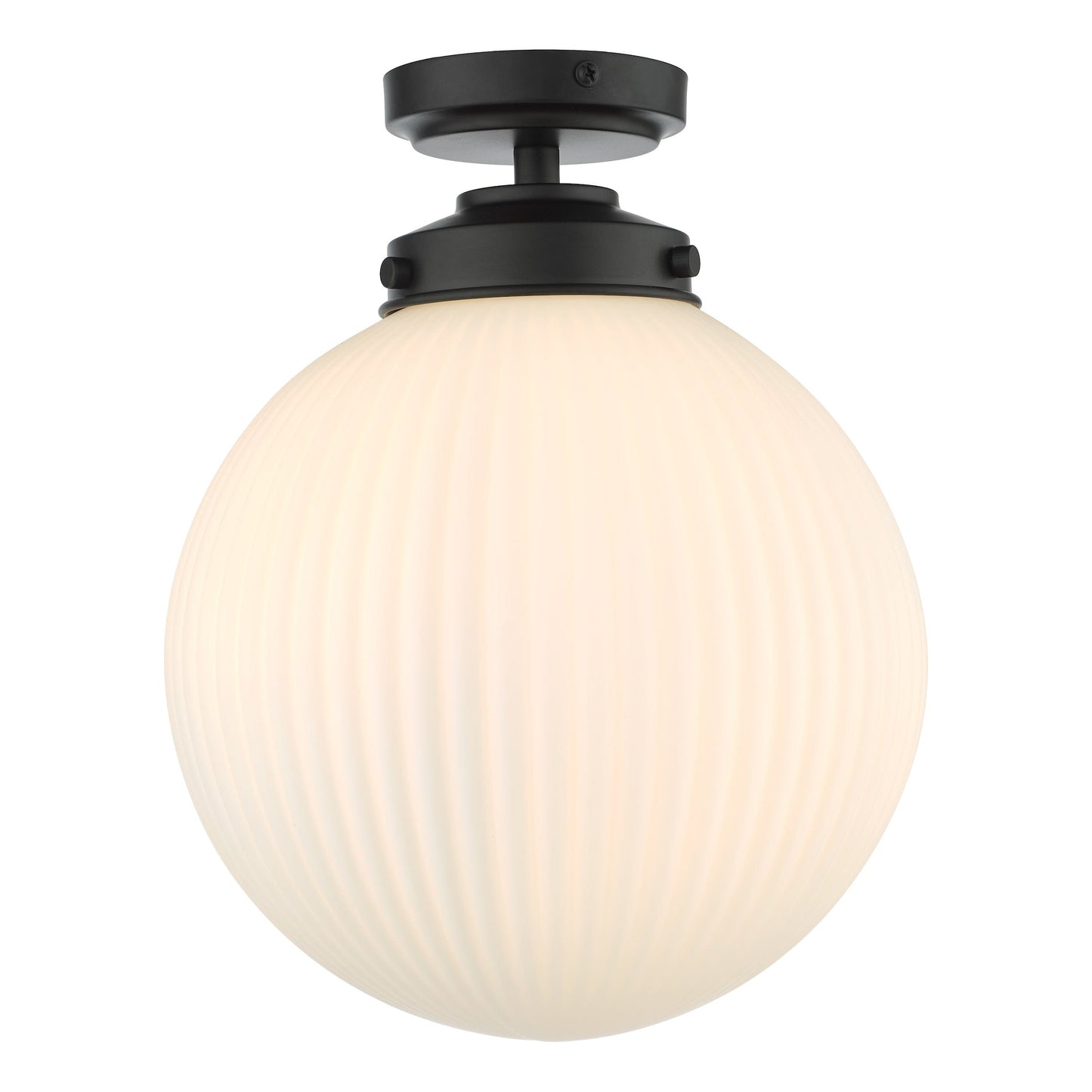 Rick Matt Black Bathroom Flush Opal Glass
