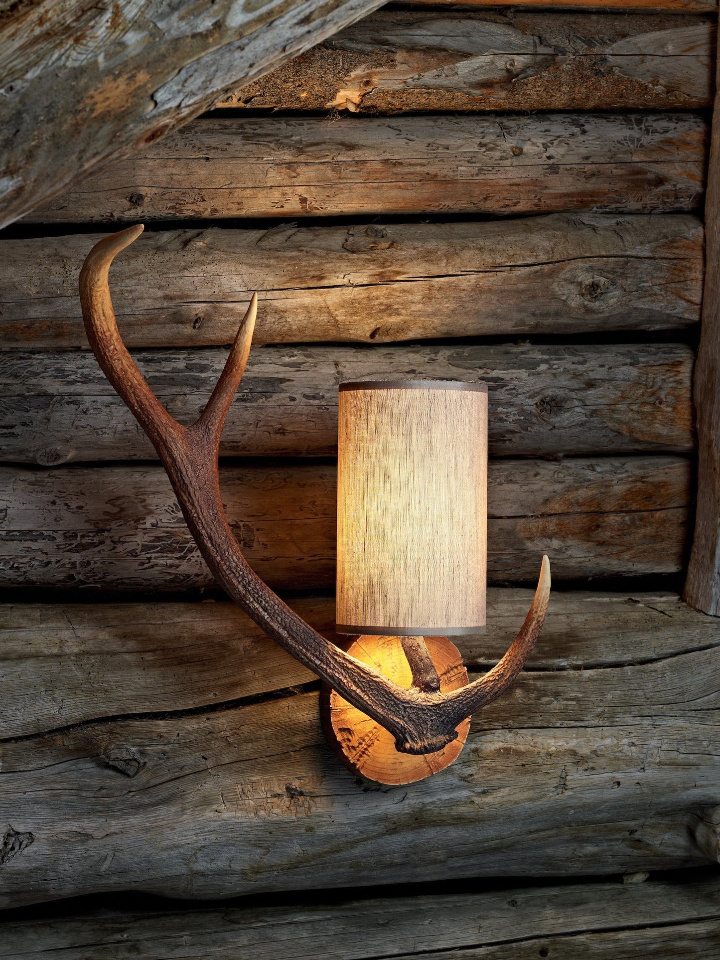 David Hunt Antler Wall Light Left Hand with Shade