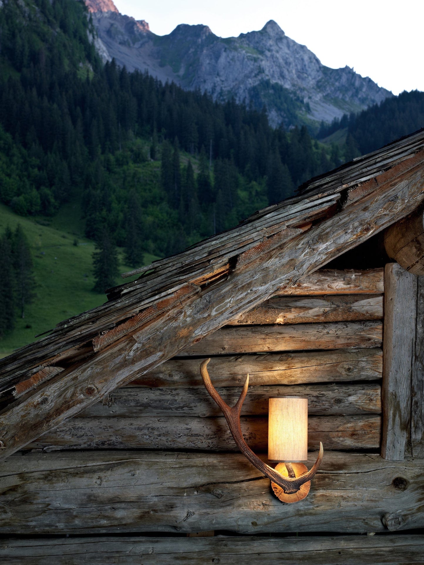 David Hunt Antler Wall Light Left Hand with Shade