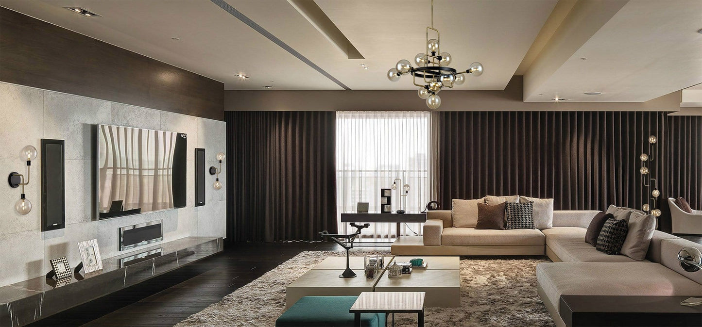 Atom 2 Light Matt Black Table Lamp