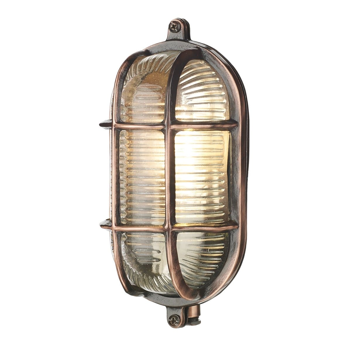 David Hunt Admiral Small Oval Wall Bulkhead Antique Copper