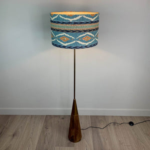 Allura Antique Brass & Dark Wood Floor Lamp with Choice of Lampshade