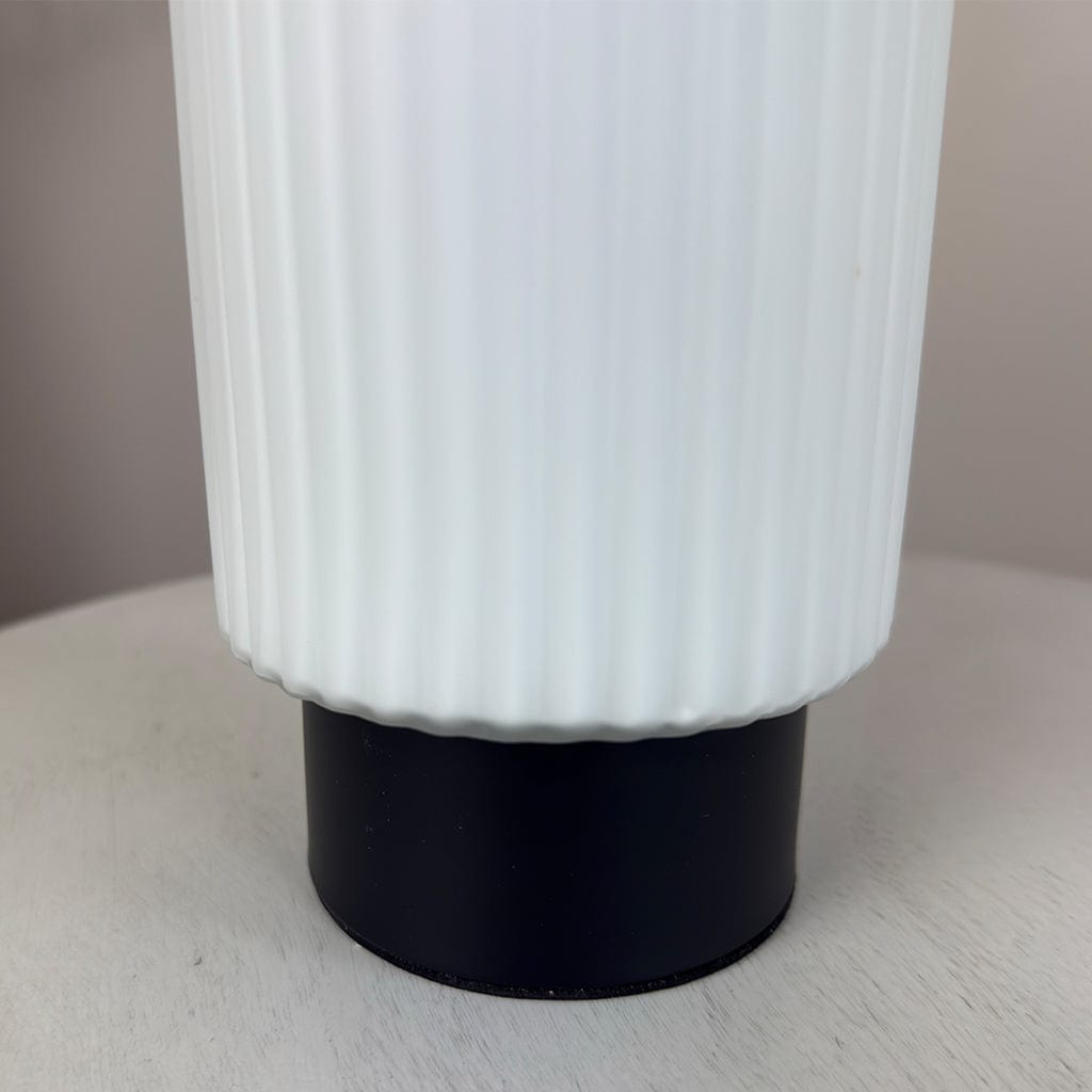 Aneska Touch Lamp Matt Black and Opal Glass