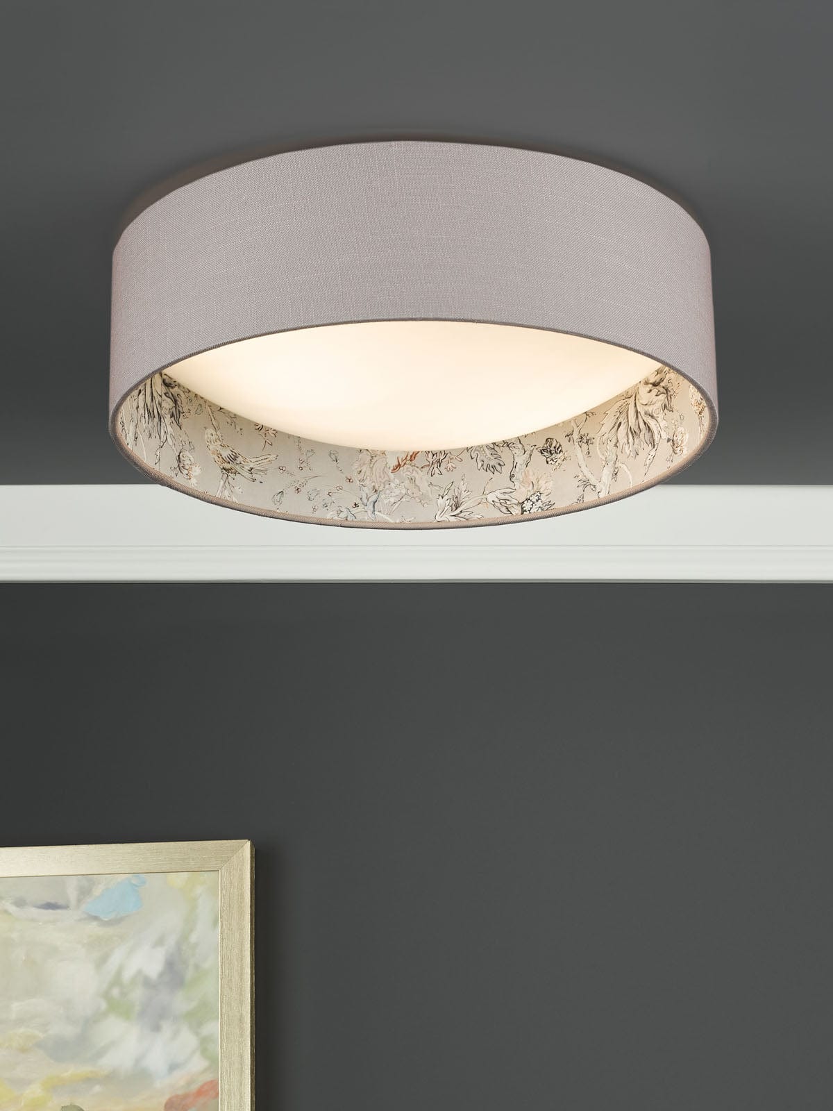 Birch 2 Light Taupe Flush Ceiling Light