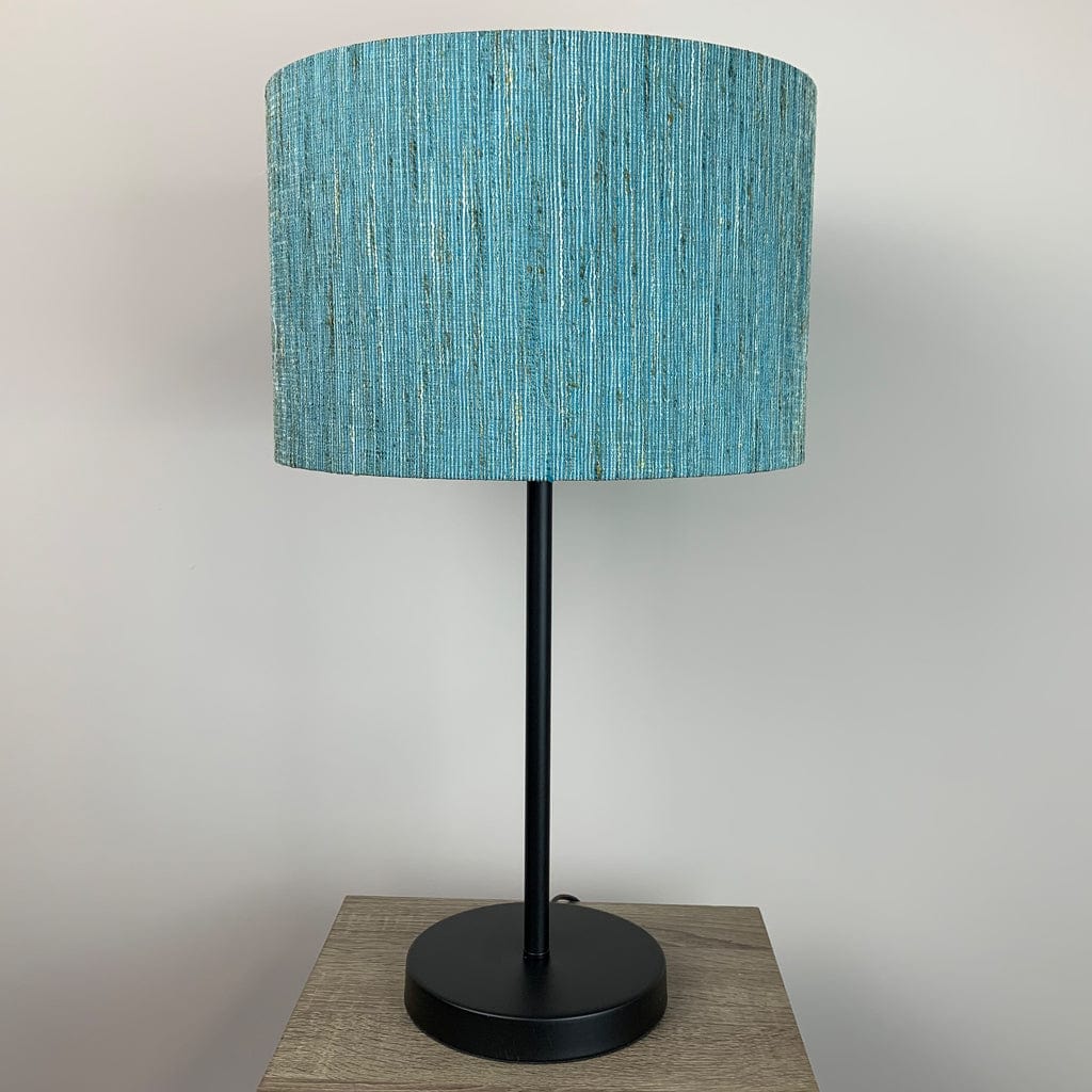 Belford Matt Black Single Stem Table Lamp with Marine Shade