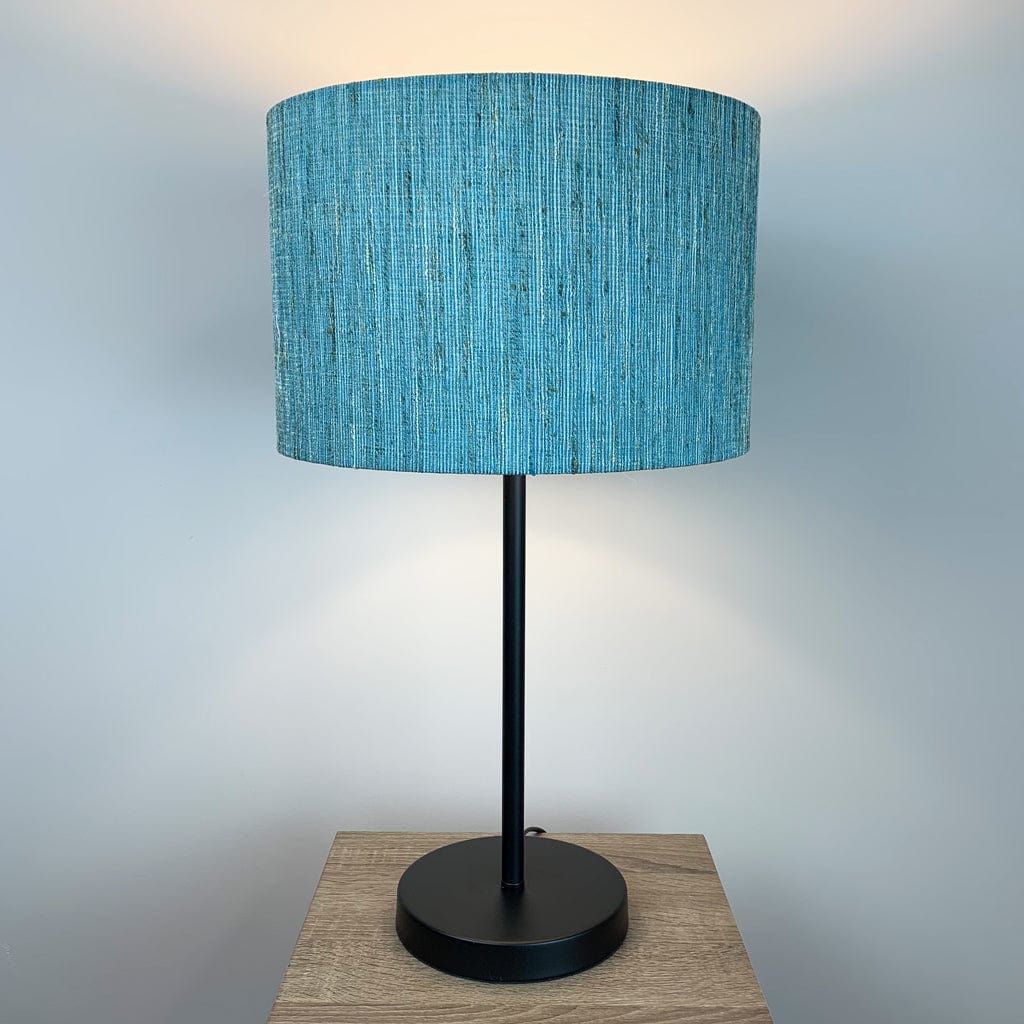 Belford Matt Black Single Stem Table Lamp with Marine Shade