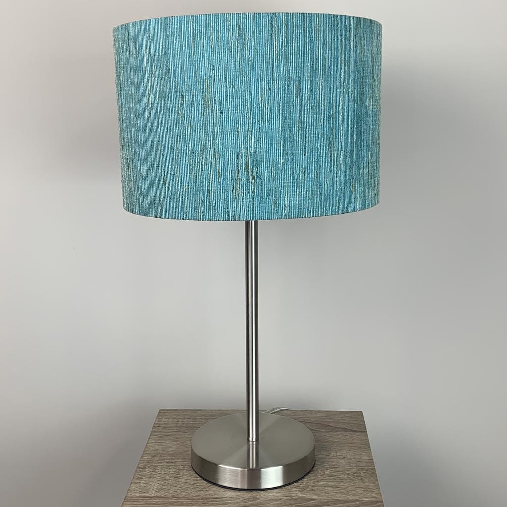 Belford Brushed Steel Table Lamp with Marine Shade