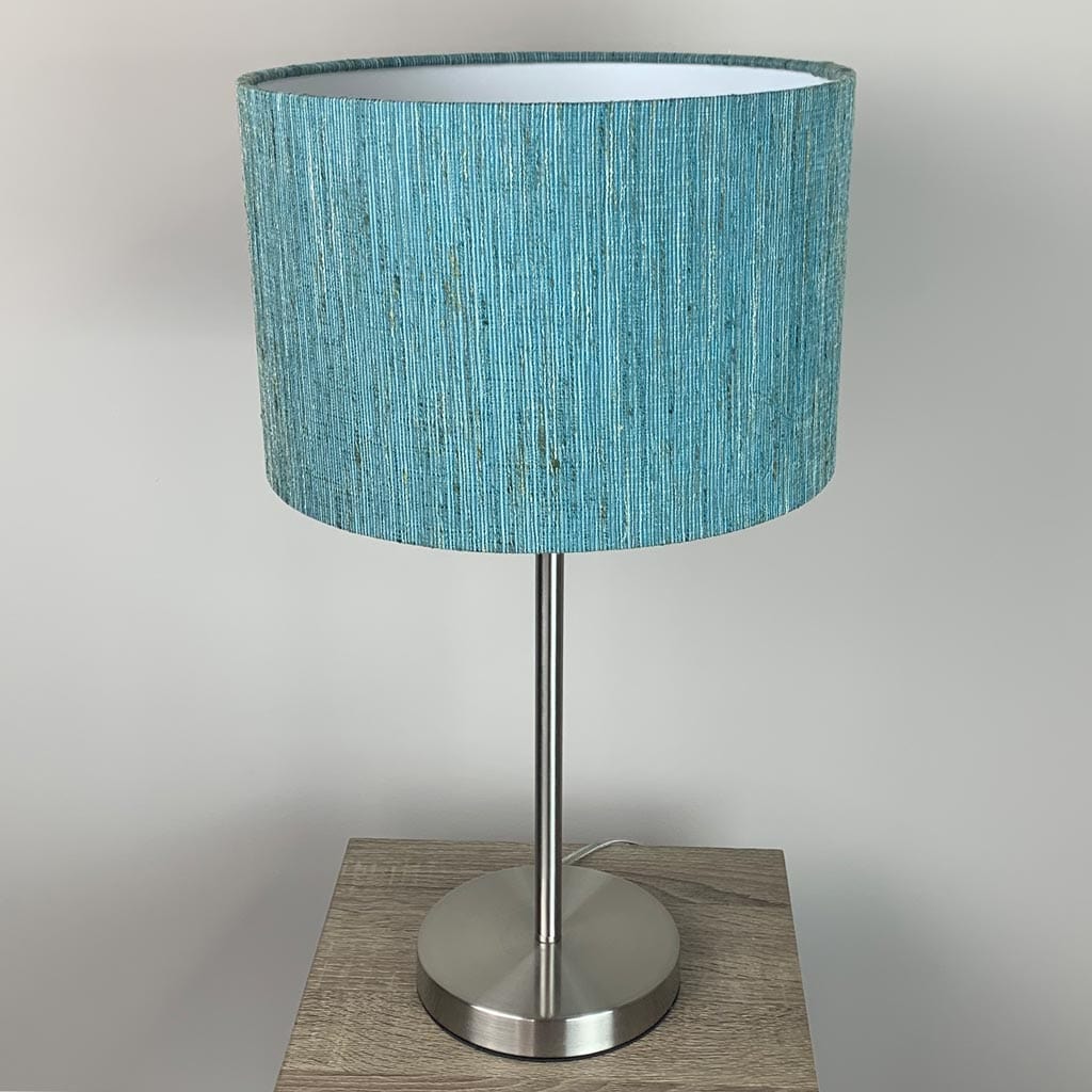 Belford Brushed Steel Table Lamp with Marine Shade