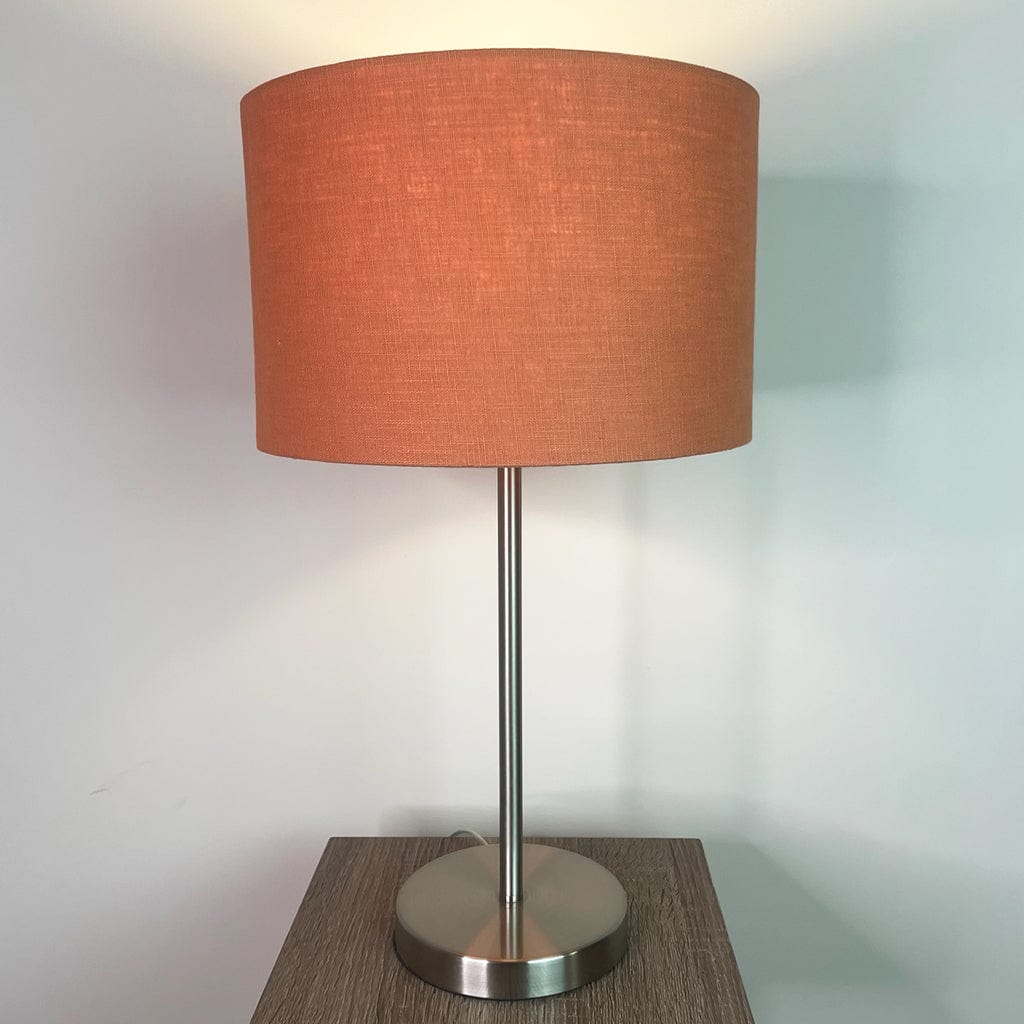 Belford Brushed Steel Table Lamp with Choice of Shade
