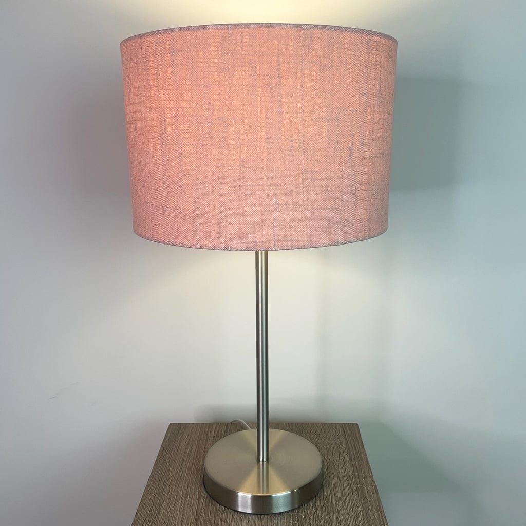 Belford Brushed Steel Table Lamp with Choice of Shade