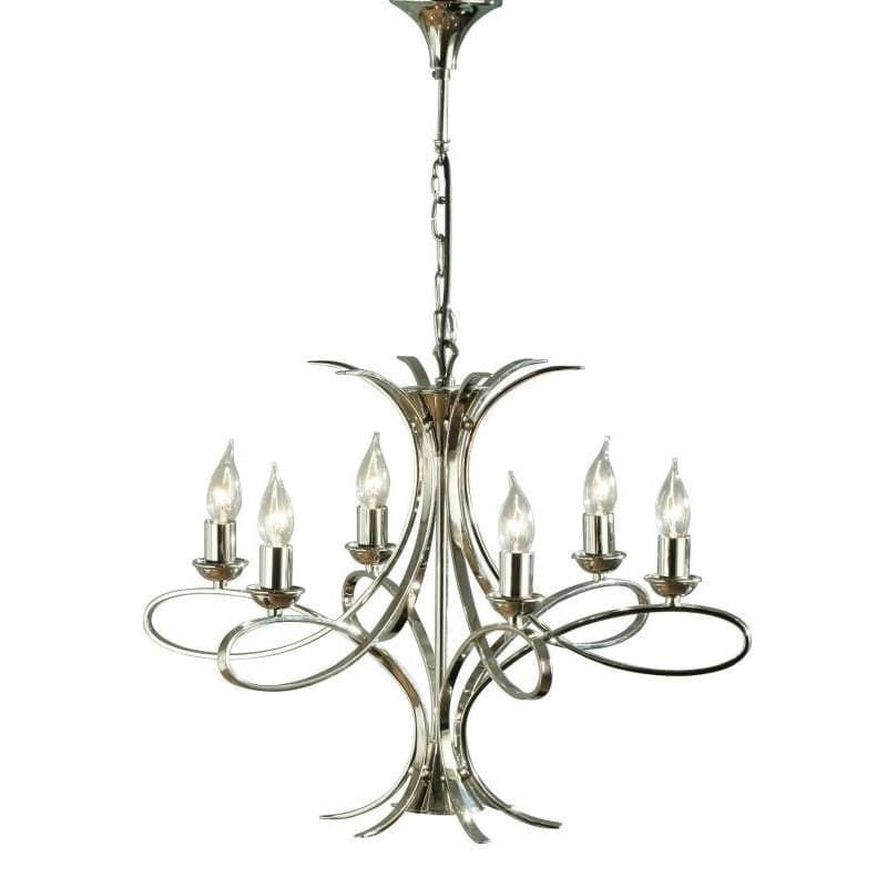 Penn Nickel 6 Lt Medium Chandelier