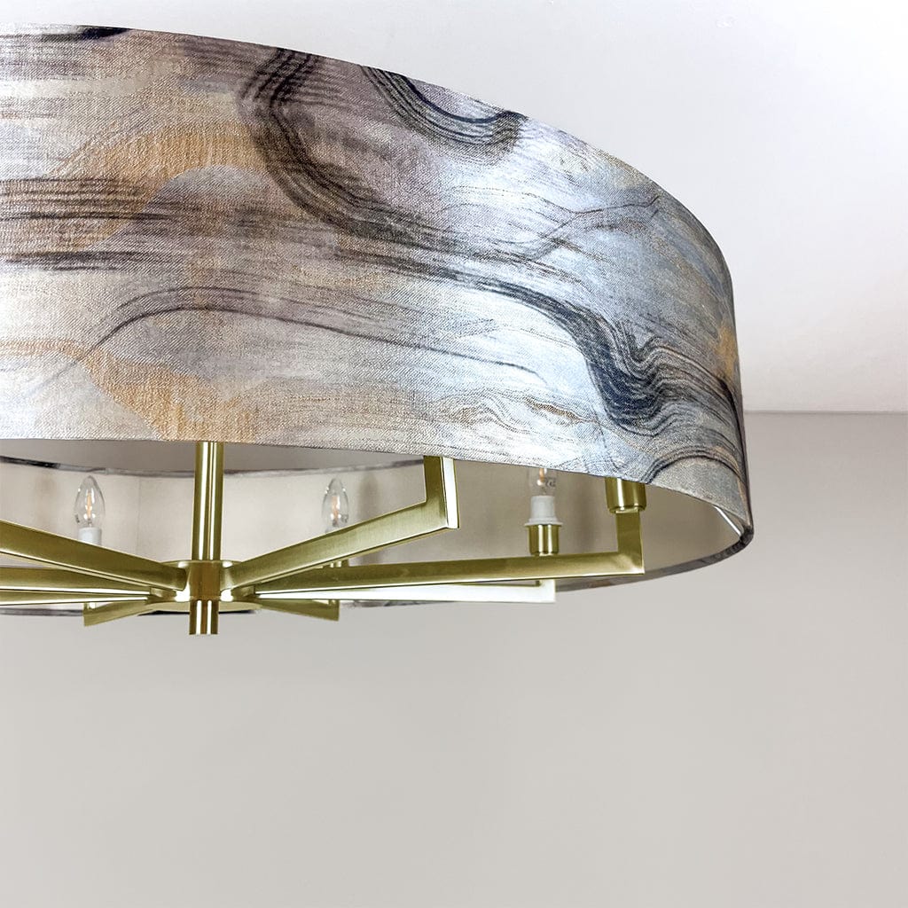 Circa 8 Light Antique Brass with Tessuto Nero