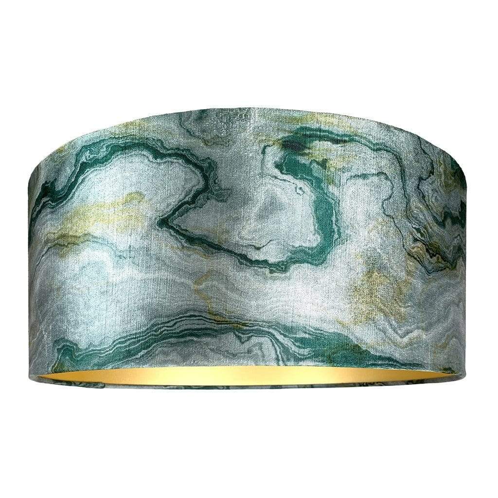 Carrara Emerald Marble & Brushed Gold Shallow Shade