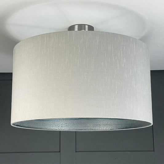 Otter Ferry Wallpaper Lined Pendant Shade with Astor Titanium