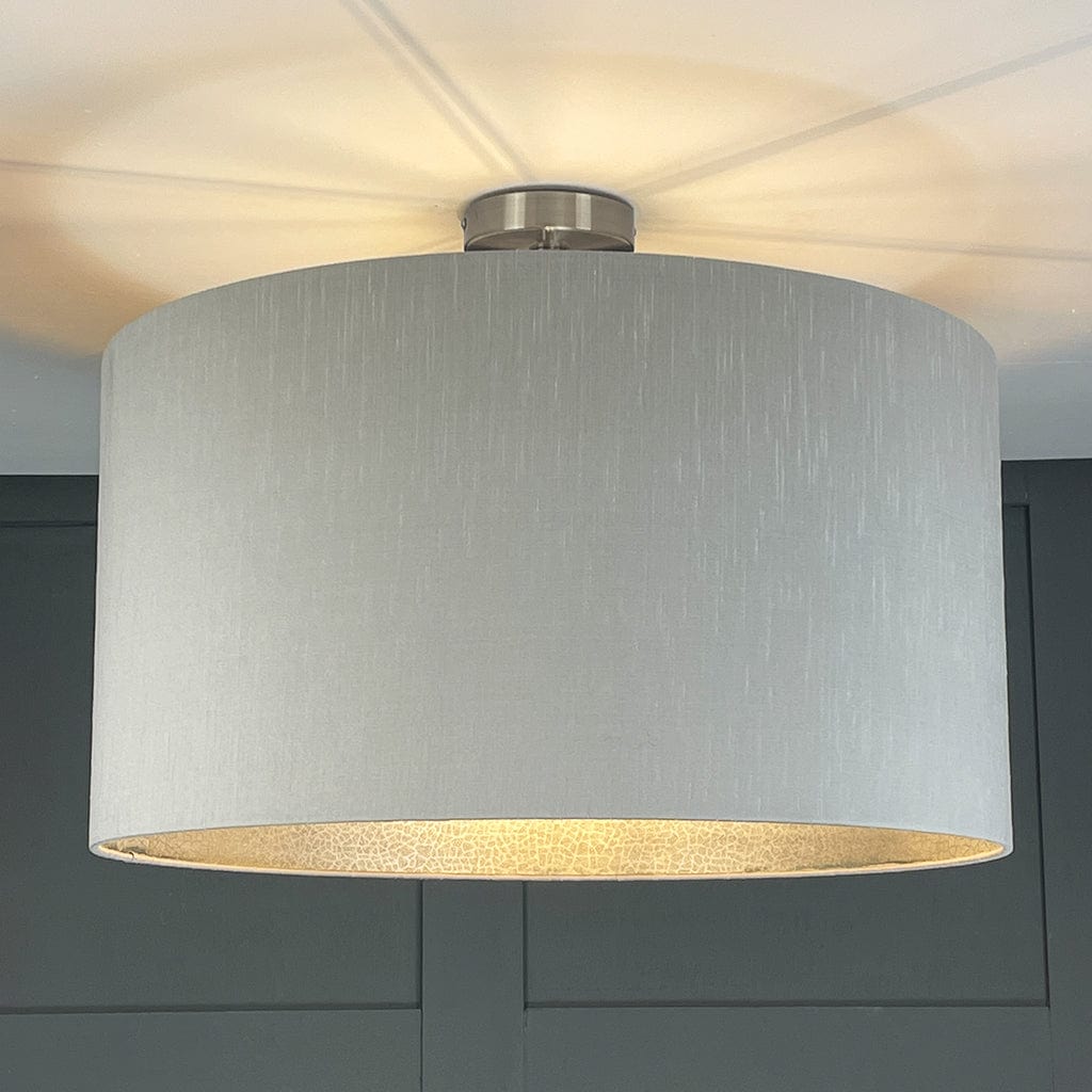 Otter Ferry Wallpaper Lined Pendant Shade with Astor Titanium