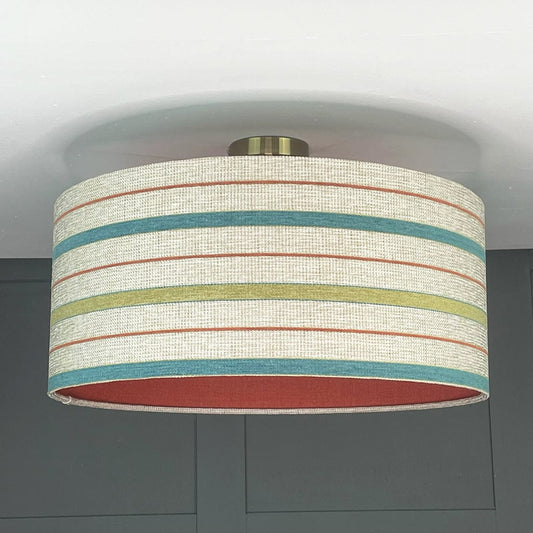 Westbourne Laurel Pendant Shade with Saxon Chilli Fabric Lining