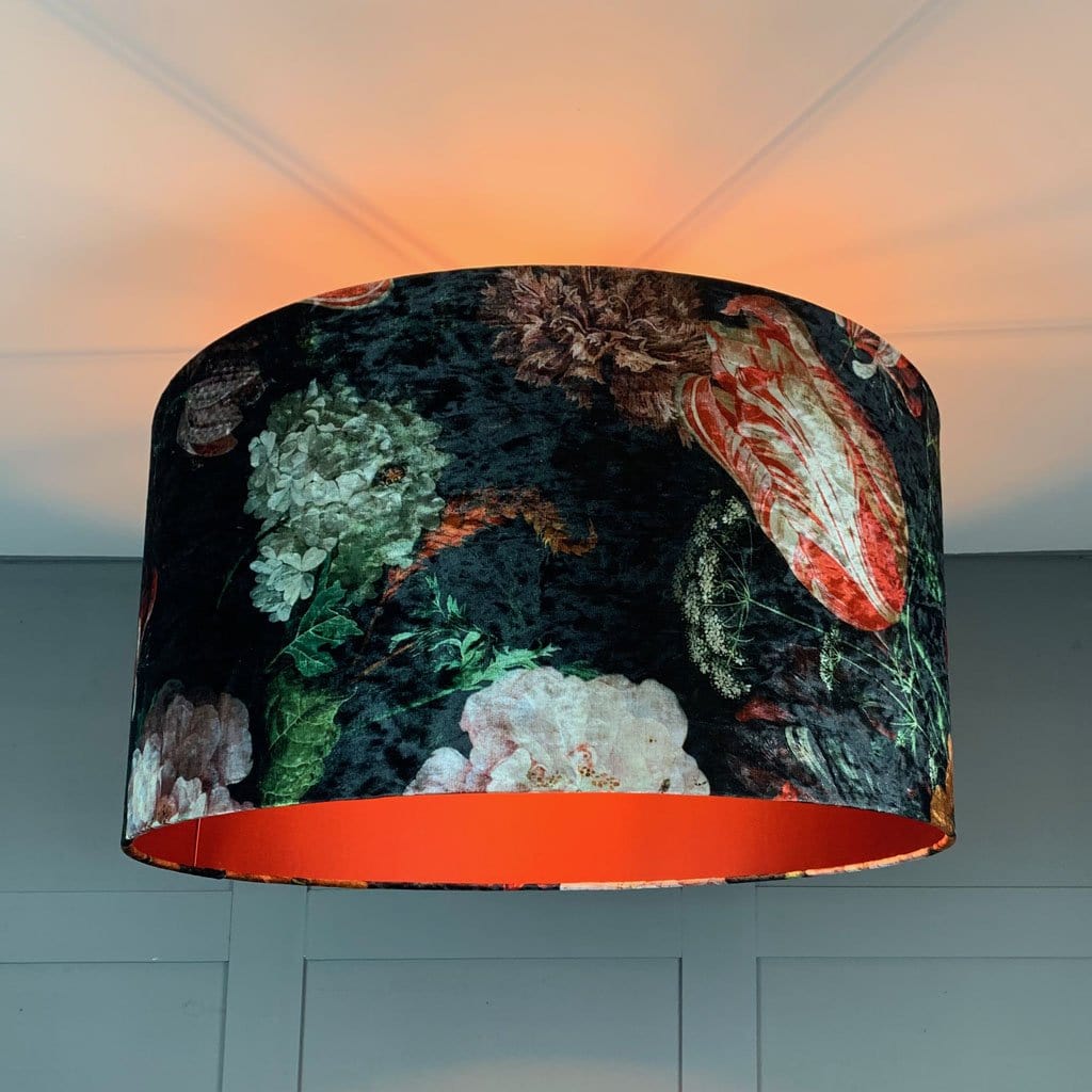 Jardin De Nuit Pendant Shade with Chacar Tandoori Spice Lining