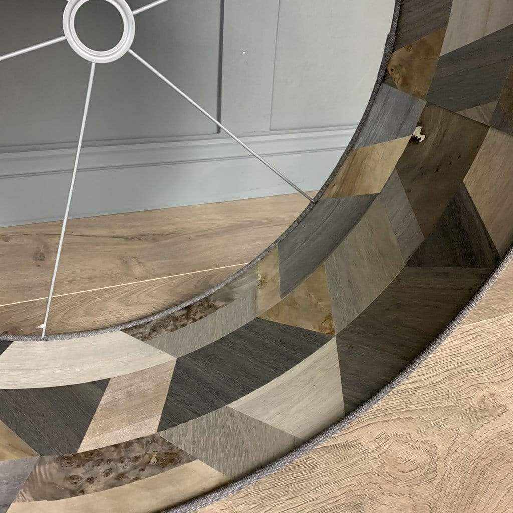 Textured Grey Pendant Shade with Arte Formation Grey Wallpaper Lining