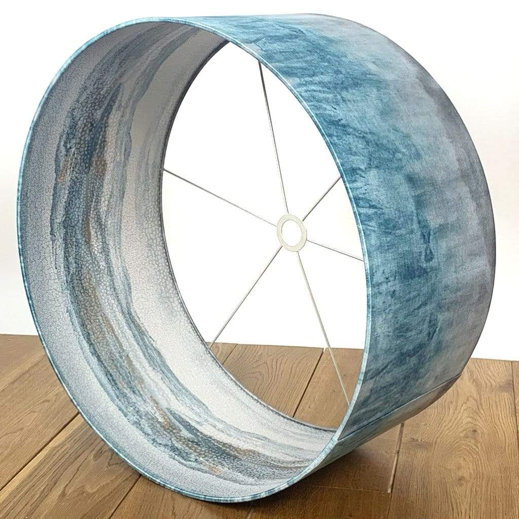 Kilbride Bay Wallpaper Lined Pendant Shade with Teal & Grey Ombre