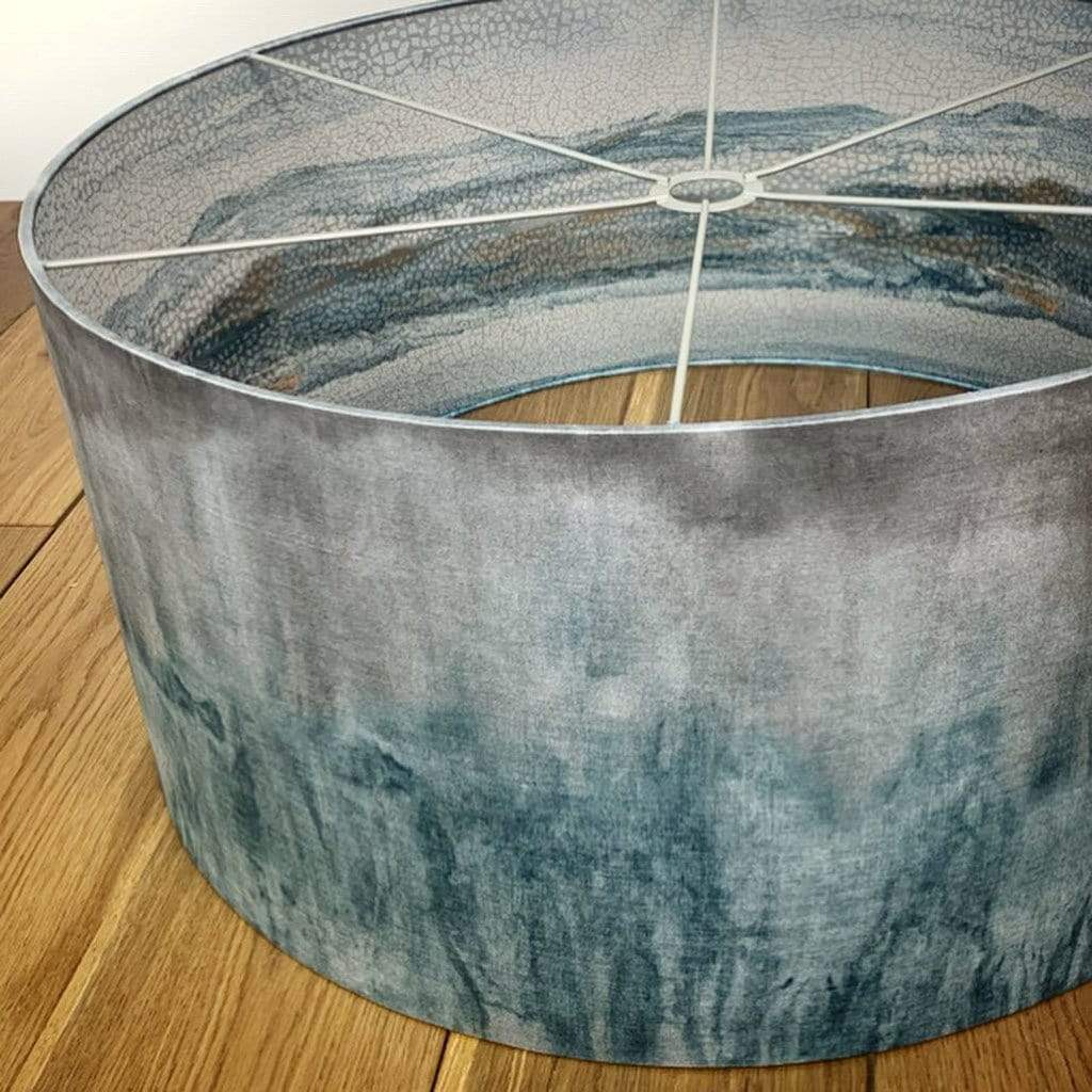Kilbride Bay Wallpaper Lined Pendant Shade with Teal & Grey Ombre