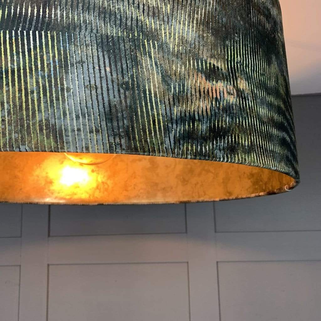 Iguana Electrified Shade with Burnished Golden Wallpaper Lining