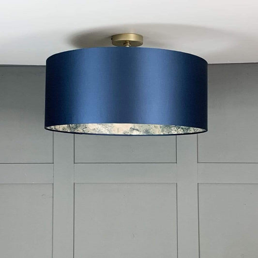 Blue Pendant Shade with Sango Bay Jade Wallpaper Lining