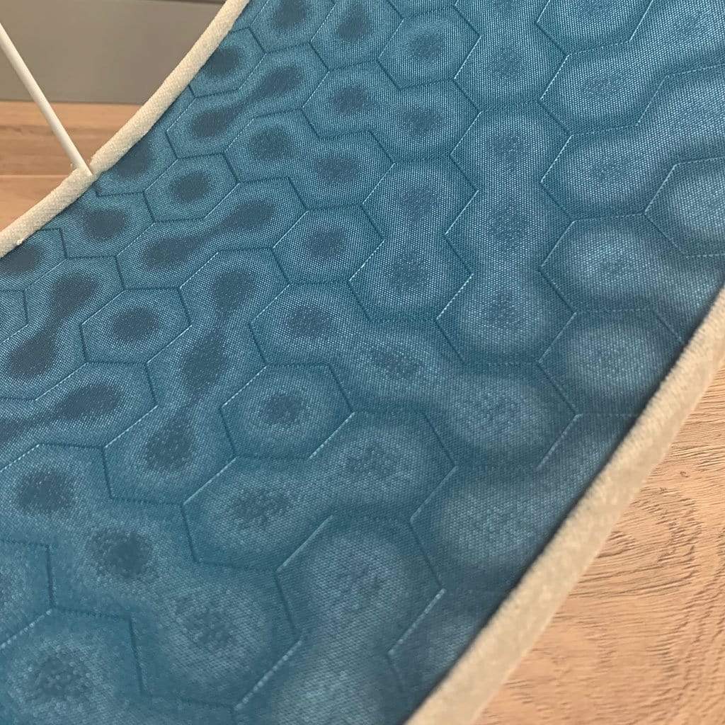 Platinum Velvet Pendant Shade with Modern Eccentrics Blue Wallpaper Lining