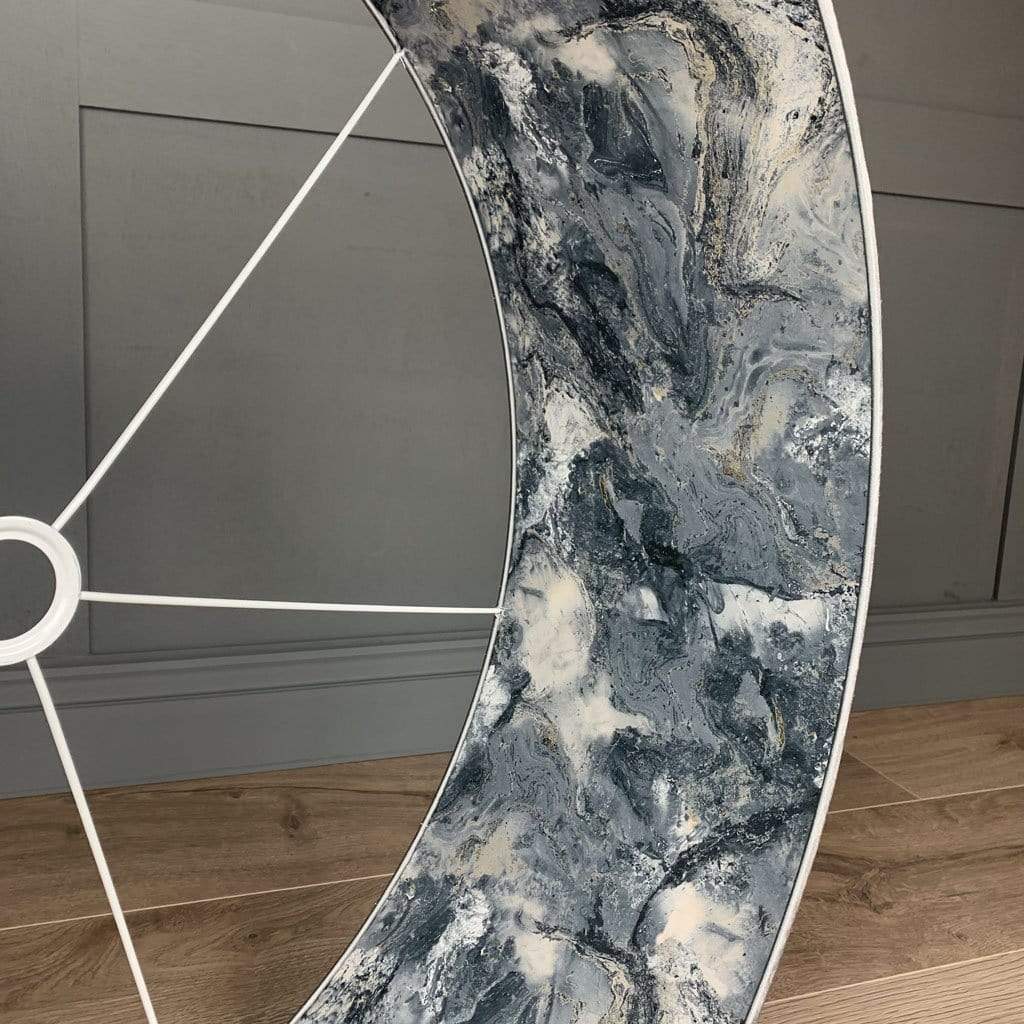 Silver Silk Pendant Shade with Sango Bay Storm Wallpaper Lining