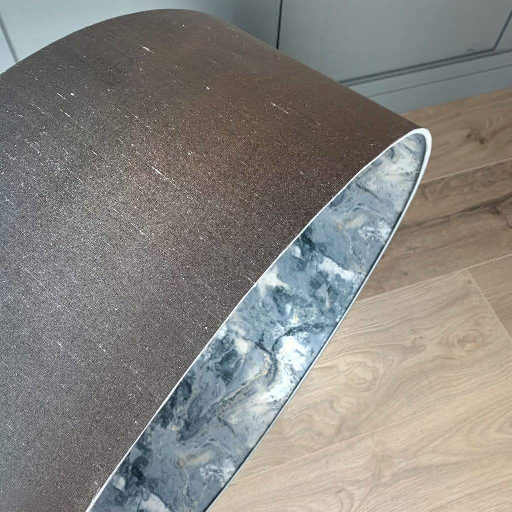 Silver Silk Pendant Shade with Sango Bay Storm Wallpaper Lining