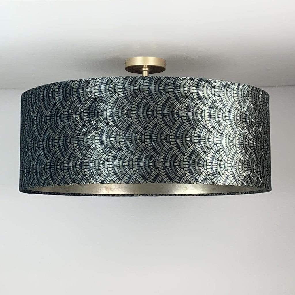 Fantail Sapphire Pendant Shade & Champagne Burnish Lining