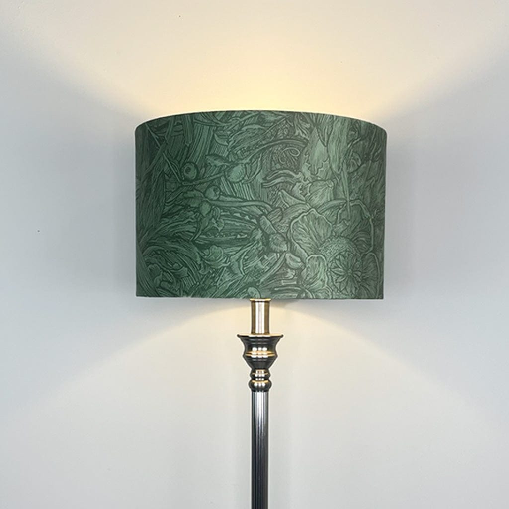 Canterbury Antique Silver Table Lamp with Timorous Beasties Jungle Tangle Willow Shade