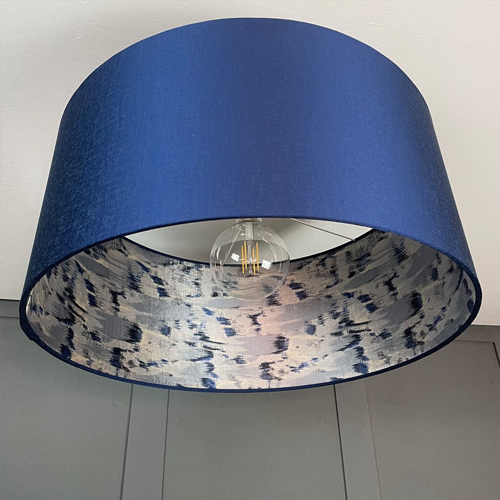Carnaby Midnight Pendant Shade with Solaris Blue & Grey Lining