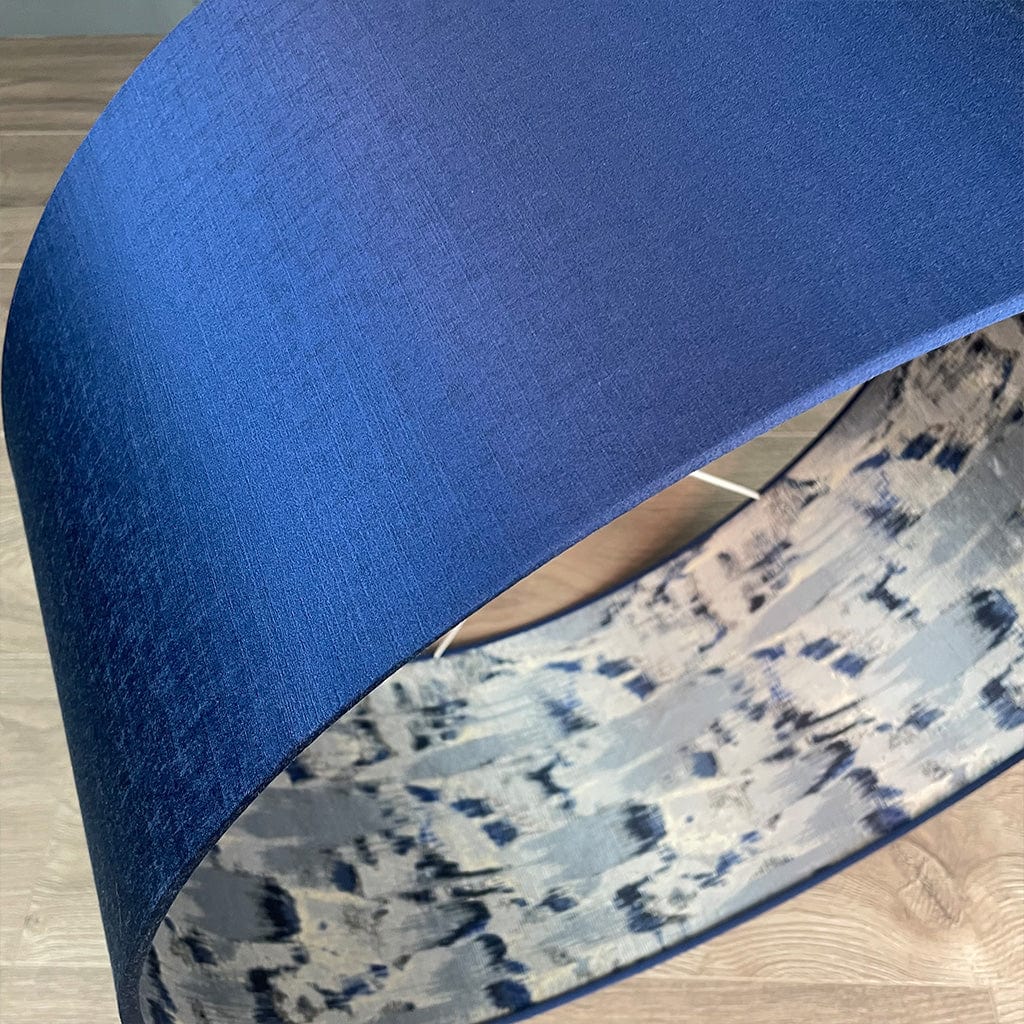 Carnaby Midnight Pendant Shade with Solaris Blue & Grey Lining