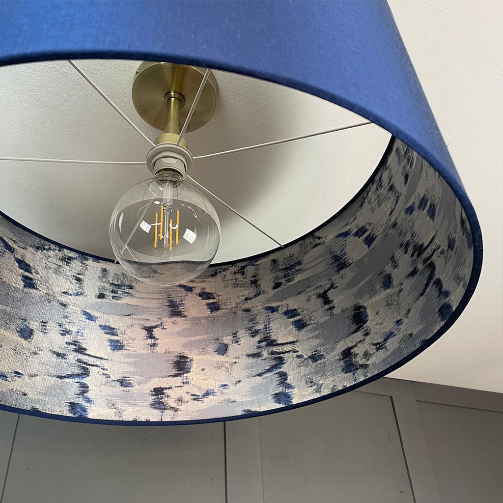Carnaby Midnight Pendant Shade with Solaris Blue & Grey Lining