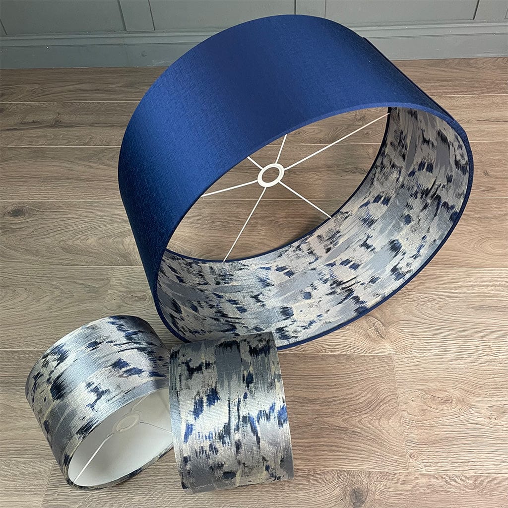 Carnaby Midnight Pendant Shade with Solaris Blue & Grey Lining
