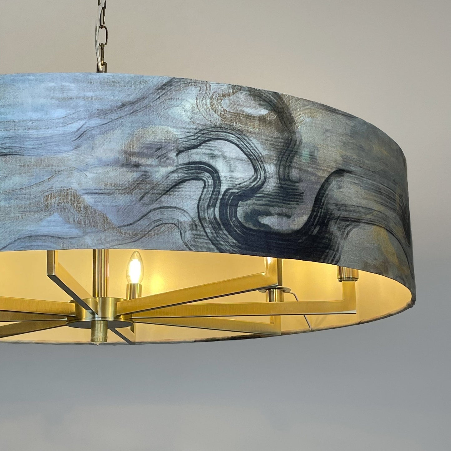 Circa 8 Light Antique Brass with Tessuto Nero
