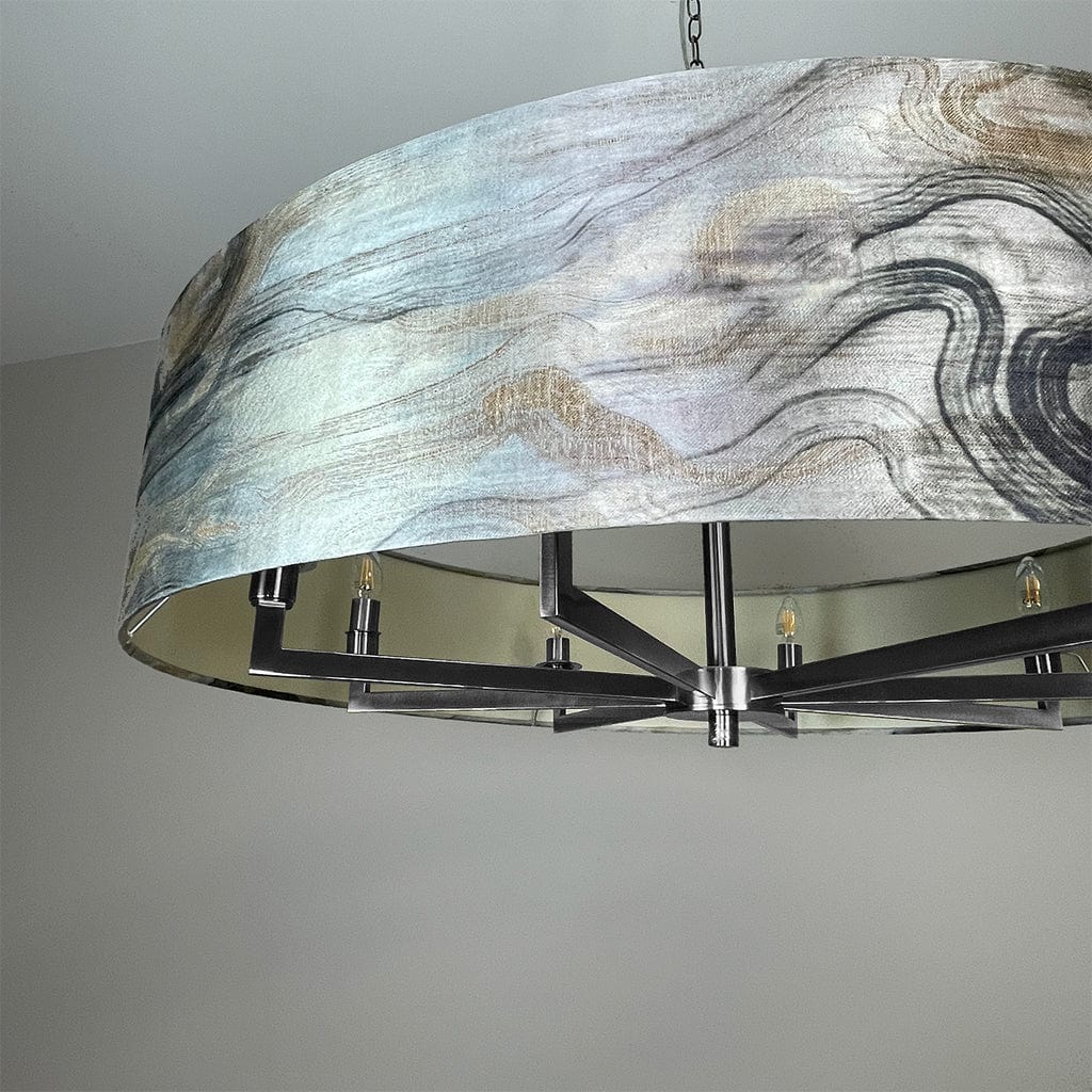 Circa 8 Light Brushed Steel with Tessuto Nero