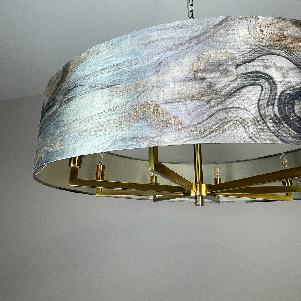 Circa 8 Light Antique Gold with Tessuto Nero