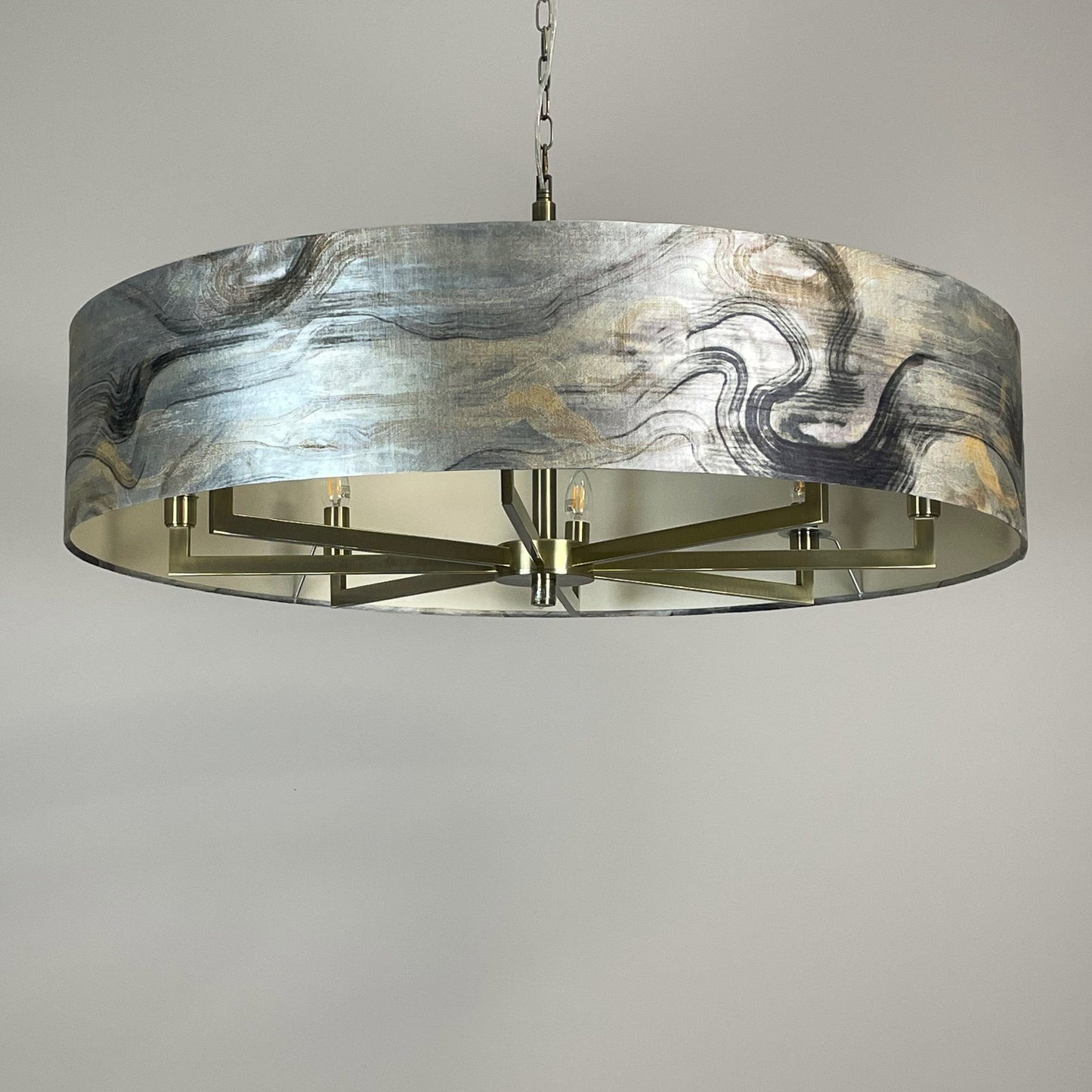 Circa 8 Light Antique Brass with Tessuto Nero