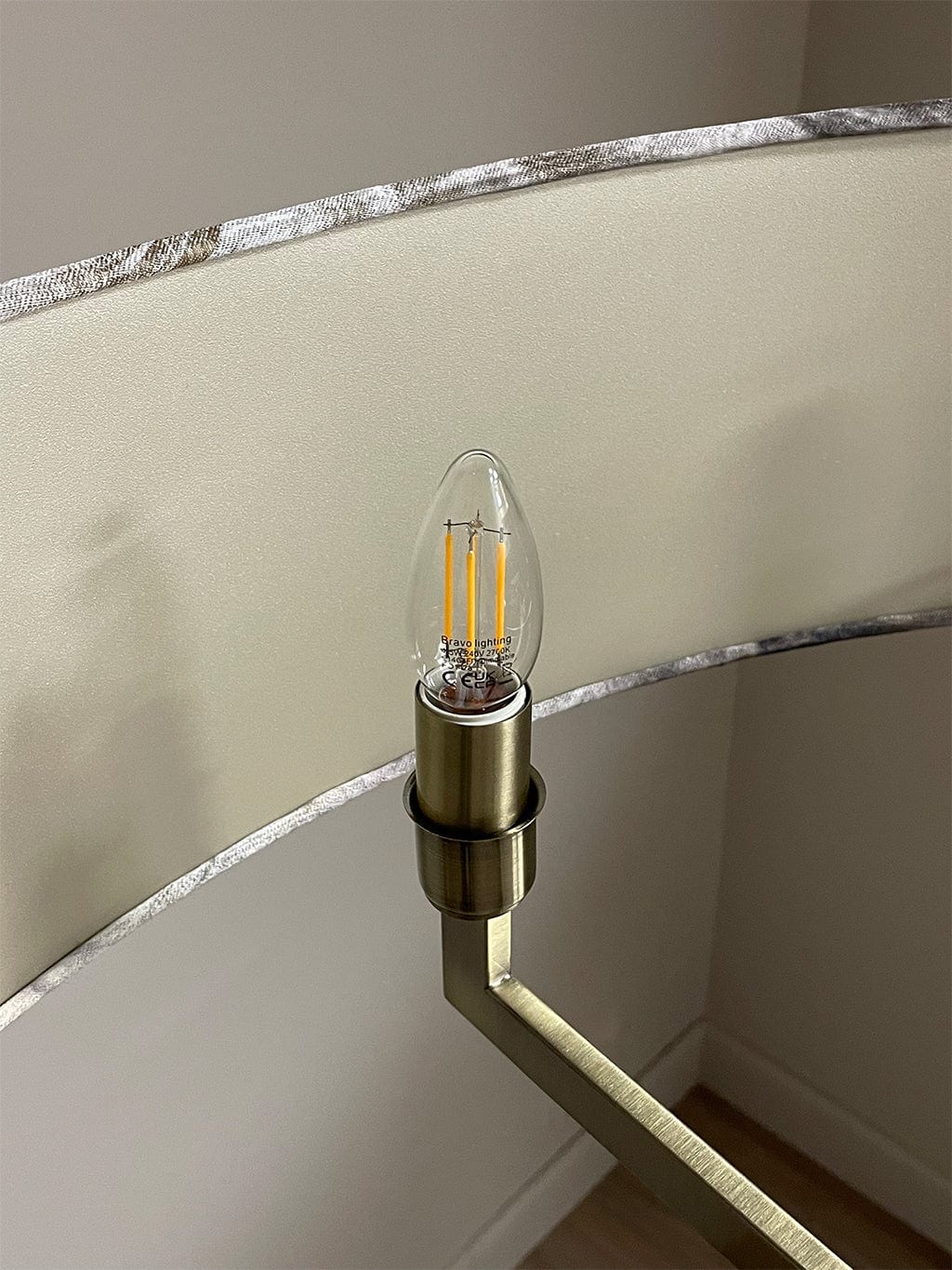 Circa 8 Light Antique Brass with Tessuto Nero