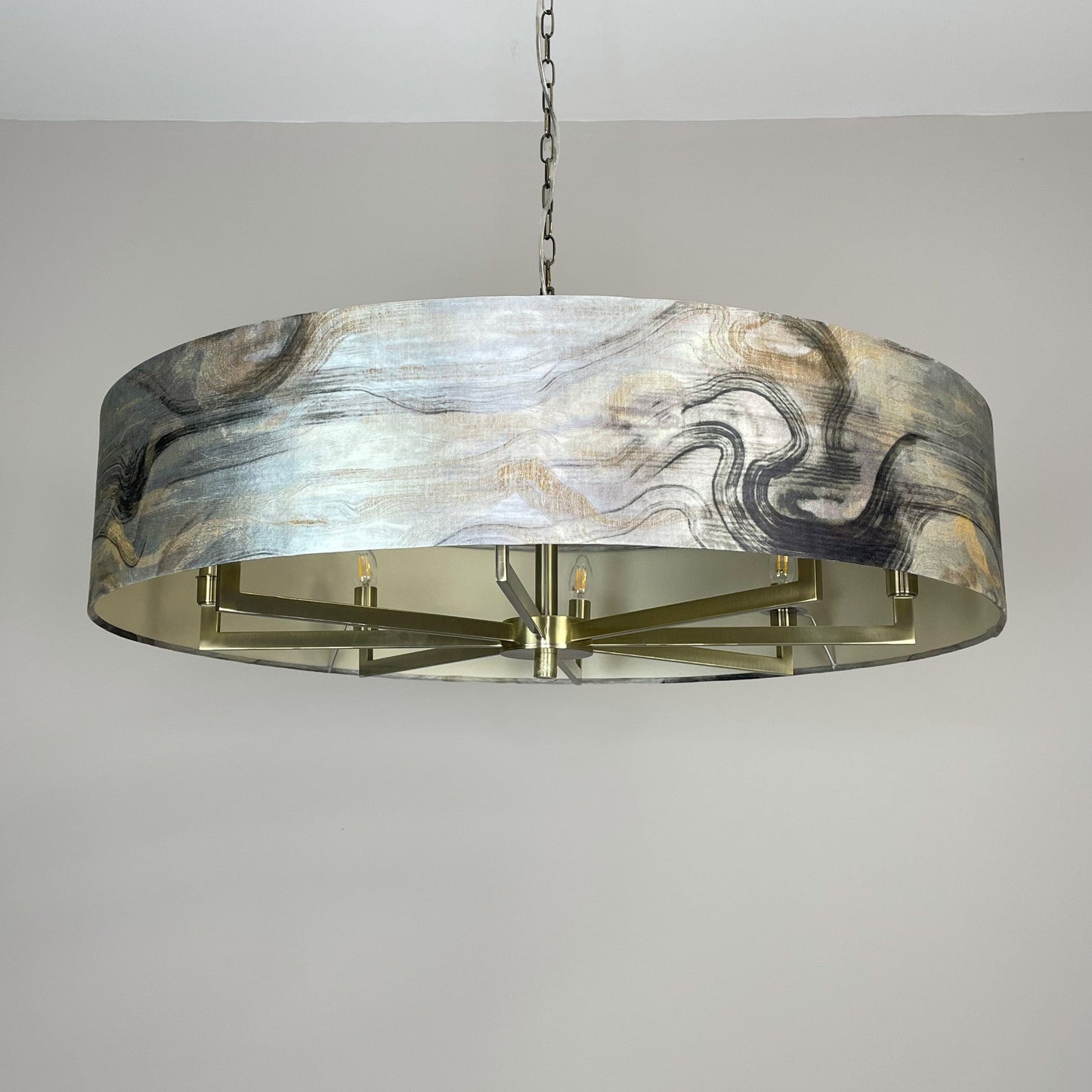 Circa 8 Light Antique Brass with Tessuto Nero