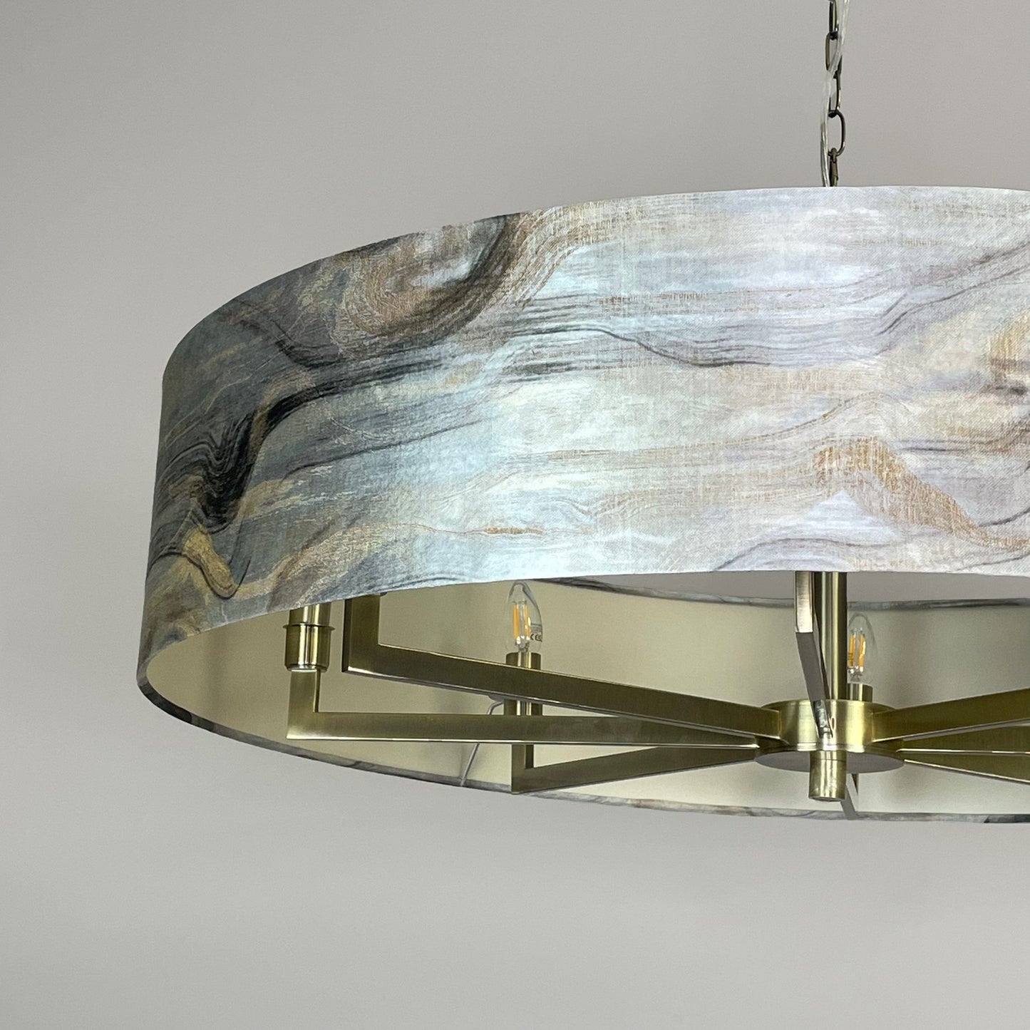 Circa 8 Light Antique Brass with Tessuto Nero