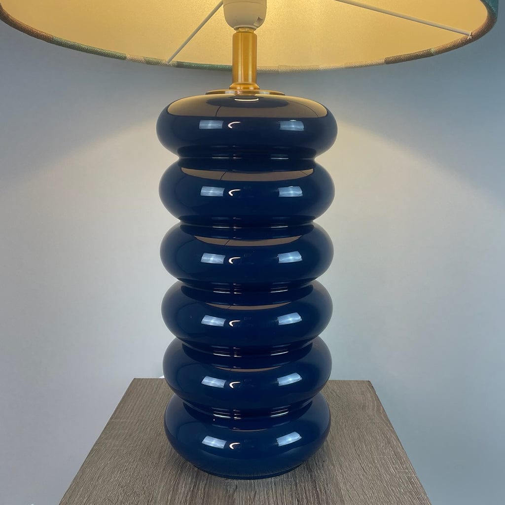 Nomad Blue Glass Table Lamp with Machu Picchu Mineral Shade