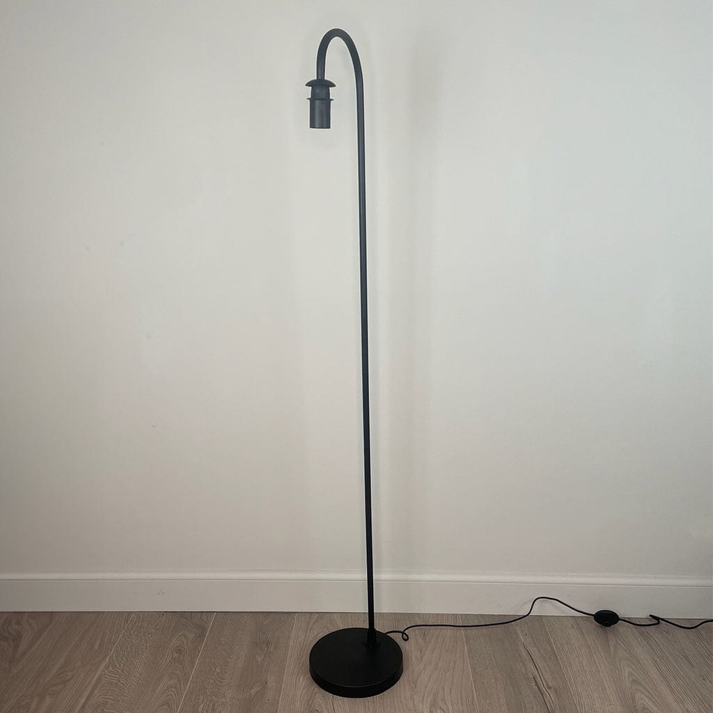 Black Idra Floor Lamp with Marrakesh Emerald Shade