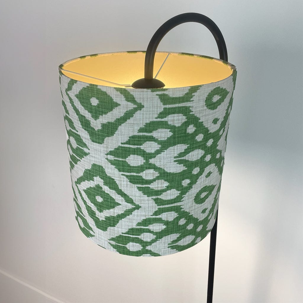 Black Idra Floor Lamp with Marrakesh Emerald Shade