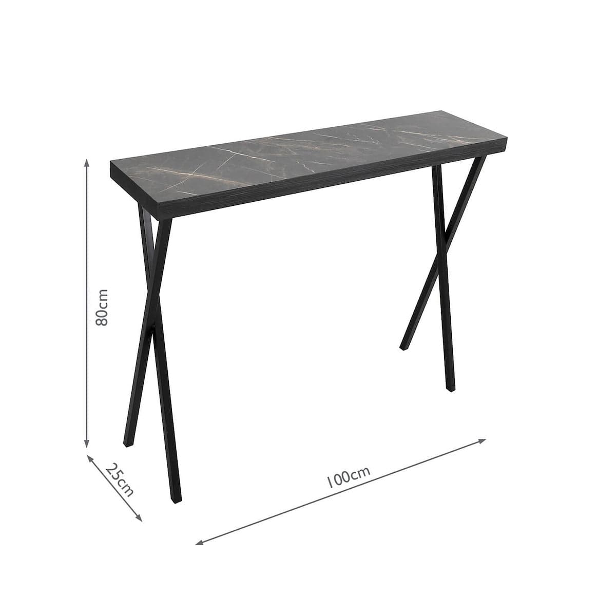 Data Console Table Dark Marble