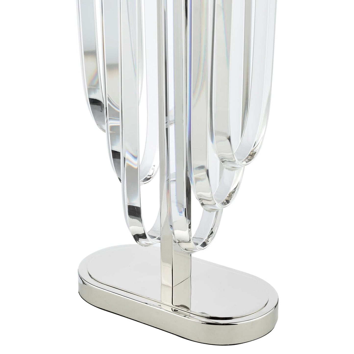 Eltham 2 Light Table Lamp Polished Nickel and Crystal With Shade