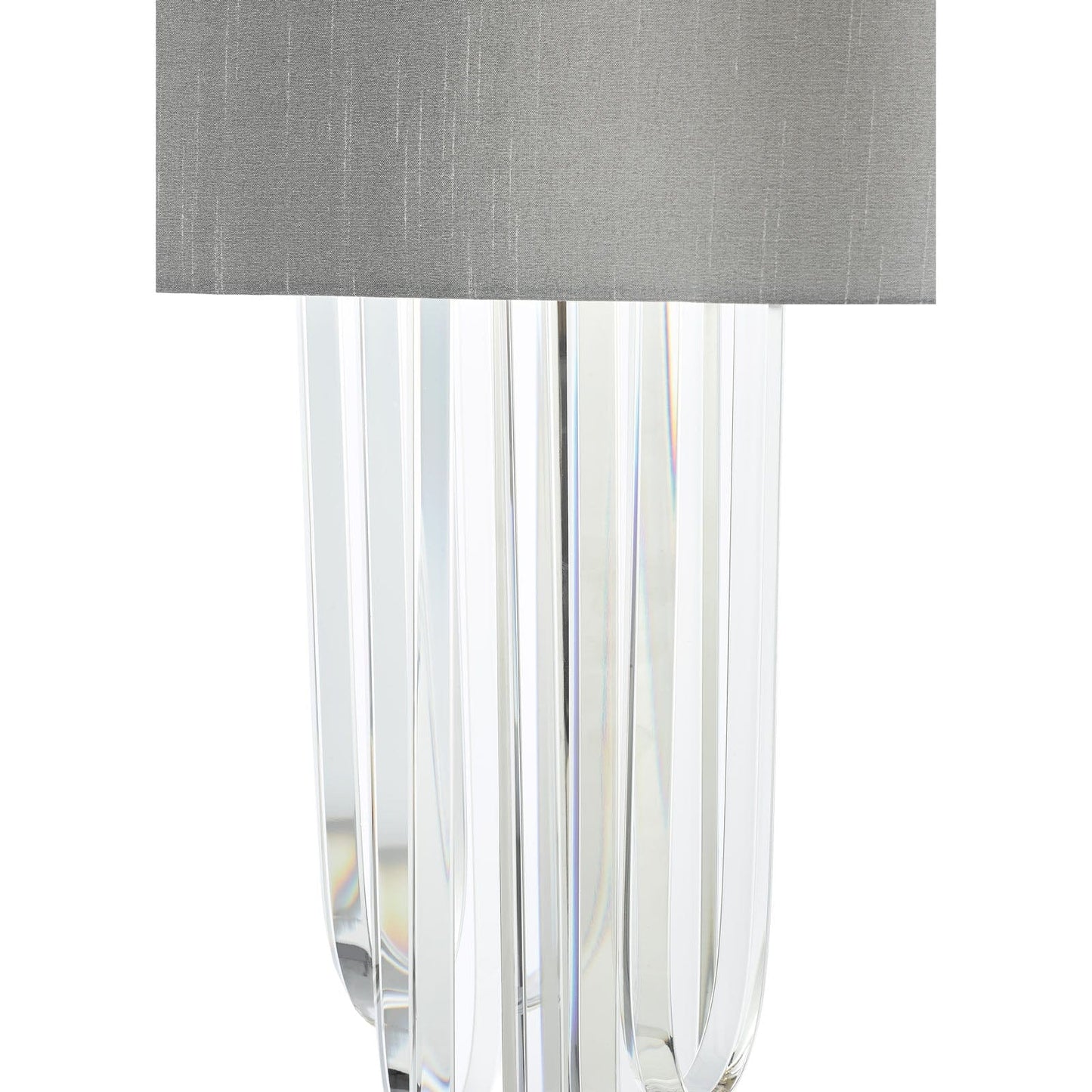 Eltham 2 Light Table Lamp Polished Nickel and Crystal With Shade