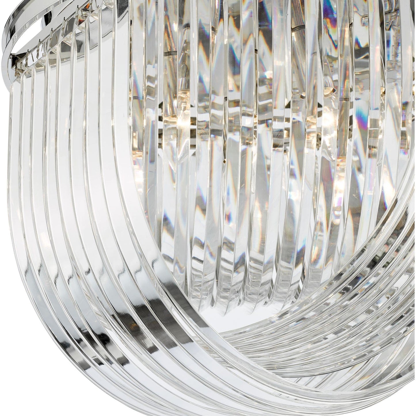 Eltham 4 Light Swag Flush Polished Nickel and Crystal
